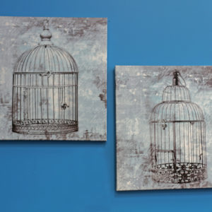 Bird Cage Wrapped Canvas Art Set